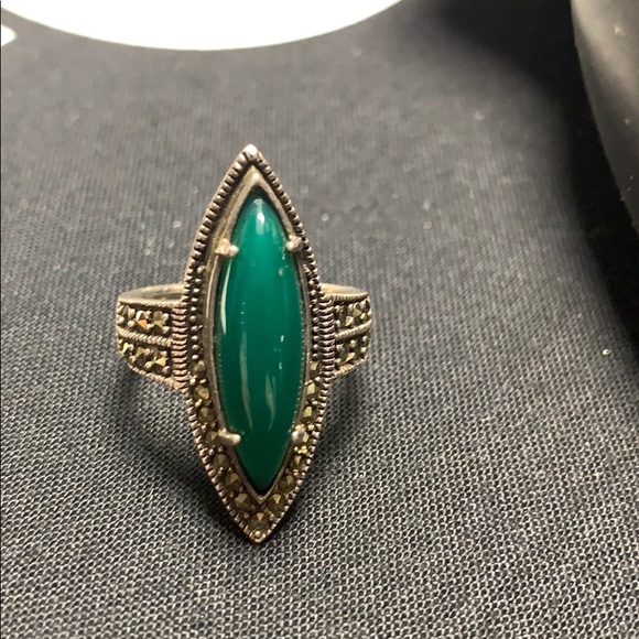 Malachite gemstone silver ring - Picture 5 of 8
